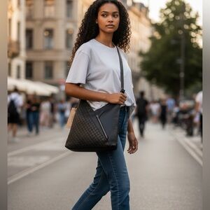 Vilenca Holland Black Leather Shoulder Bag